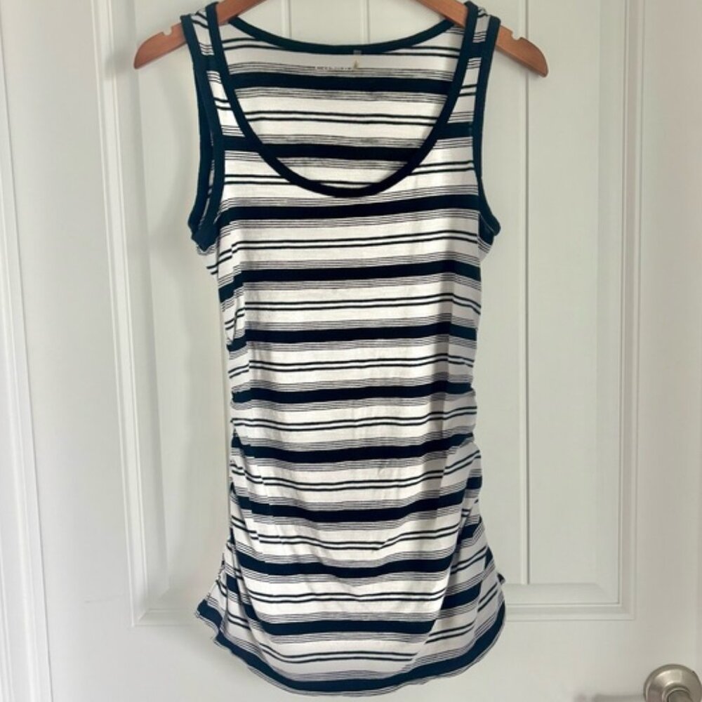 Black & White Striped Tank Top - Size Large - Picture 2 of 6